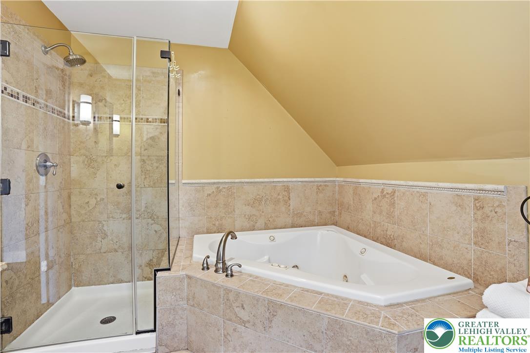 2014 Linden Street Bethlehem, PA 18017 - Photo 39 of 85 Tiled bath with soaking tub and glass-enclosed shower.