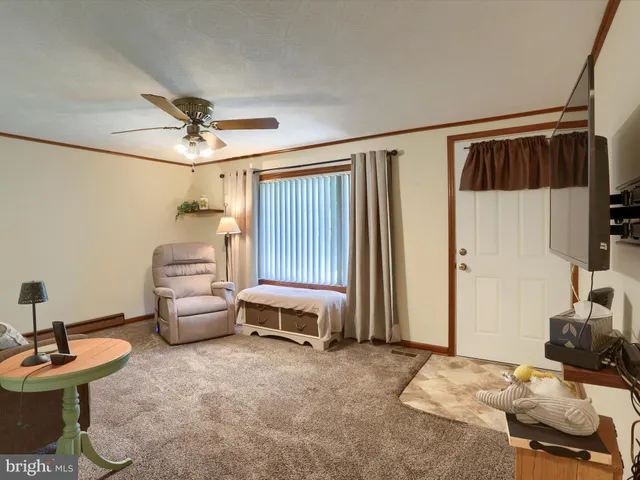 a bedroom with furniture and a window