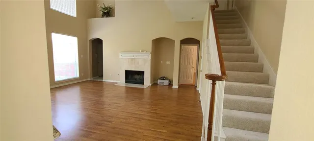 a view of entryway with wooden floor