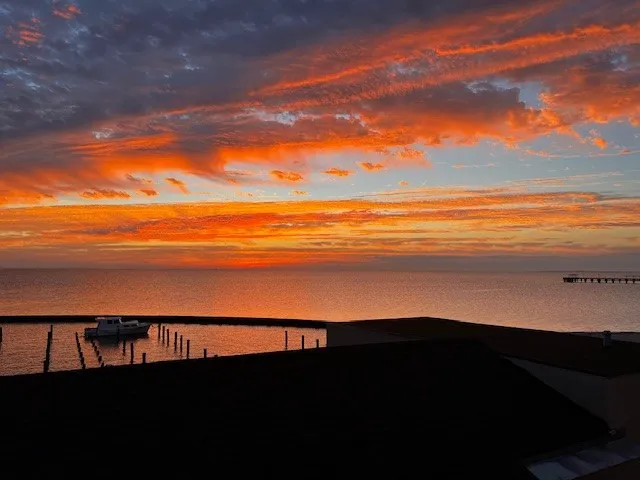 a view of an ocean and beach