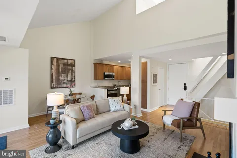 a living room with furniture