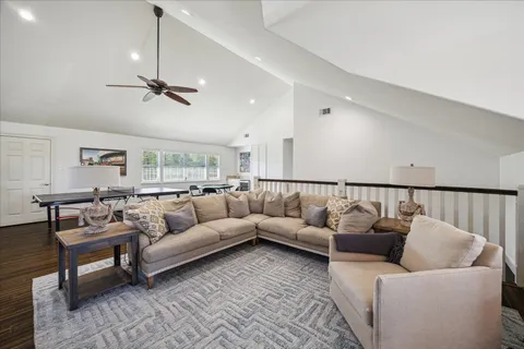 a living room with furniture