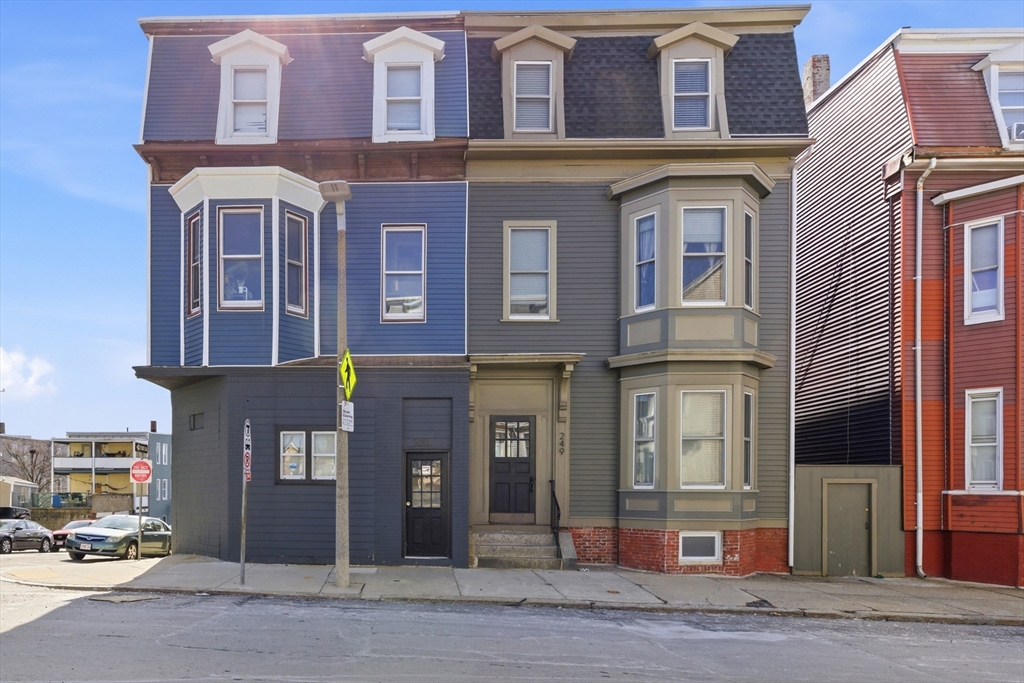 a front view of a building