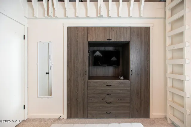 a bathroom with a fireplace