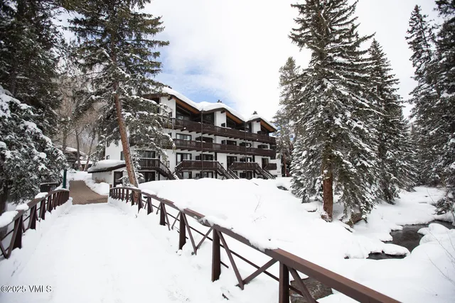 a view of a terrace with a snow
