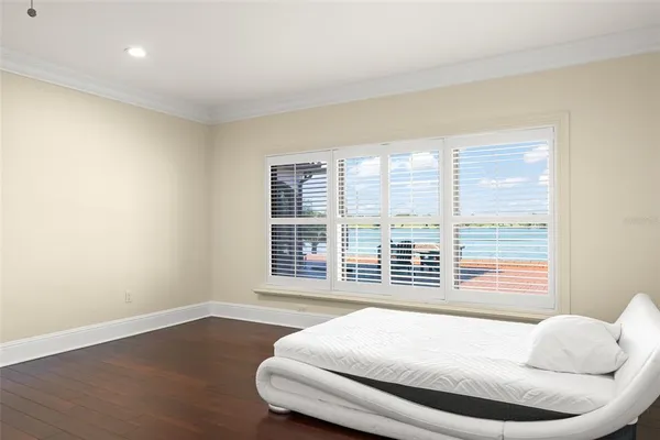 a view of a patio with a table and chairs