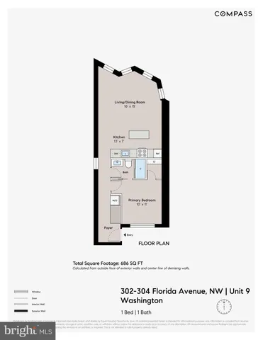 $2,250 | 304 Florida Avenue Northwest, Unit 1, Washington, DC 20001