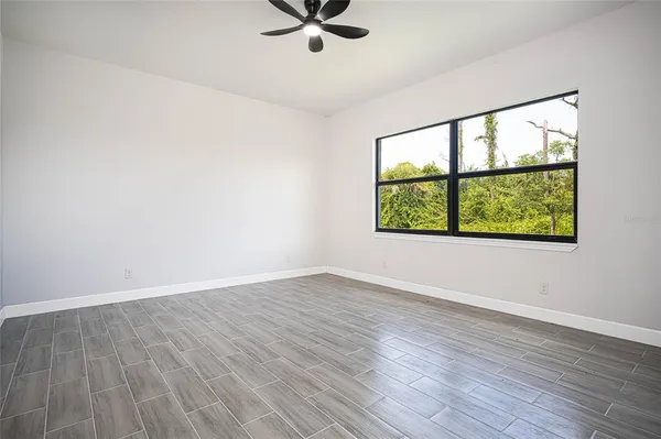 a view of small space with racks on the wall