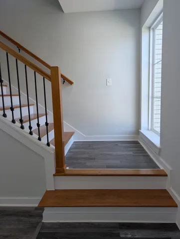 a view of a room with racks on the wall