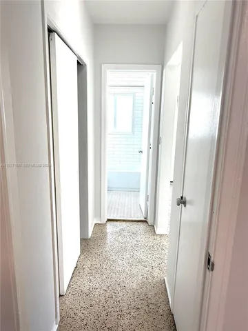 a view of a bathroom with wooden floor and a carpet