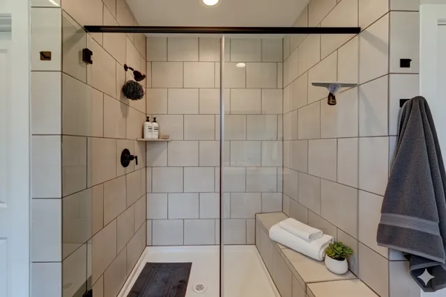 a bathroom with a shower