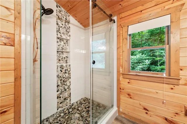 a backyard of a house with lots of green space