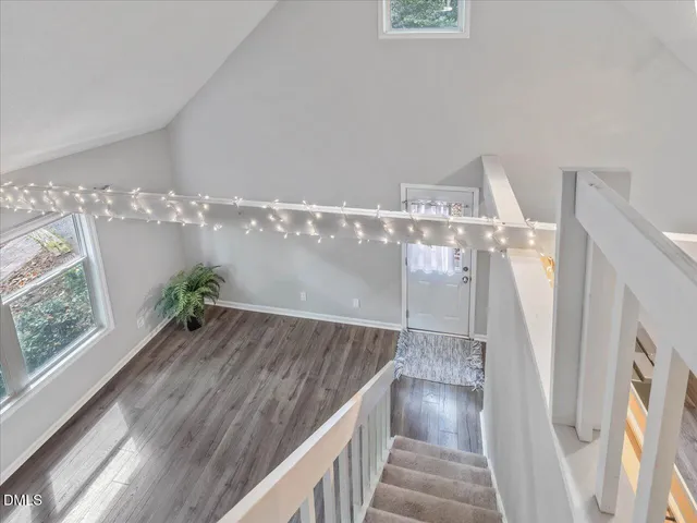 a view of entryway with wooden floor