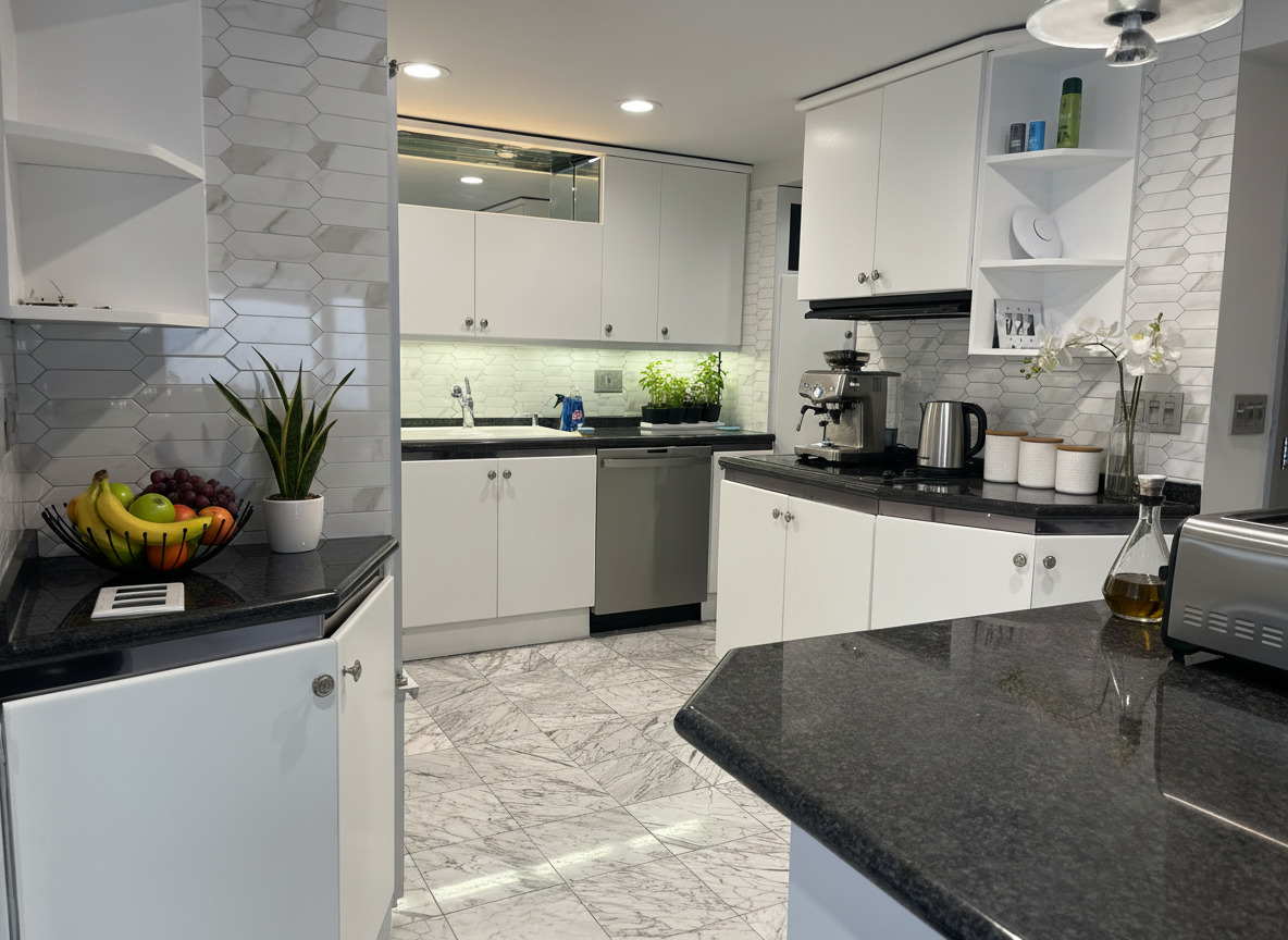 175 East Delaware Place, Unit 8604 Chicago, IL 60611 - Photo 13 of 28 a kitchen with stainless steel appliances granite countertop sink stove top oven and cabinets