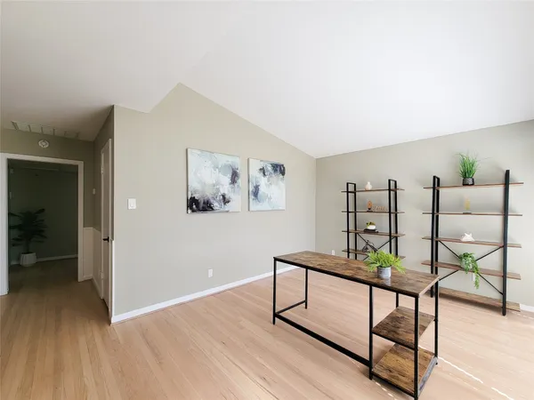 a living room with furniture