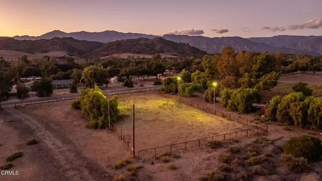 a view of a outdoor space with mountain view
