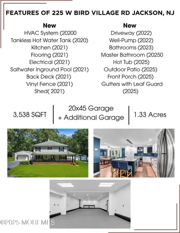 $969,000 | 225 East Bird Village Road, Jackson, NJ 08527