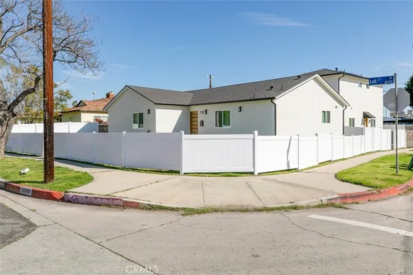a view of backyard of house