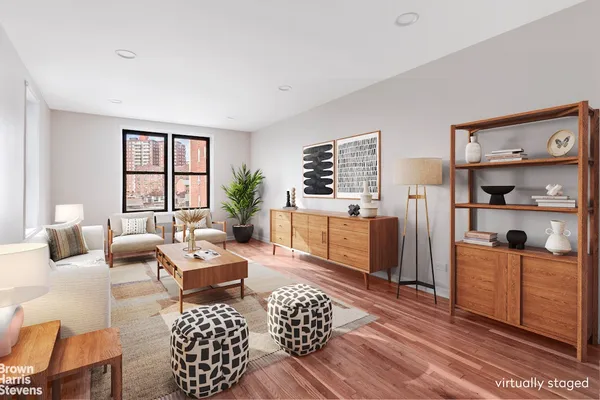 a living room with furniture