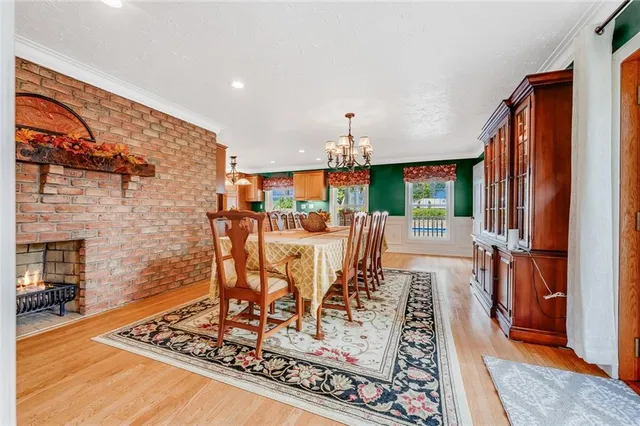 a view of a living room and dining room