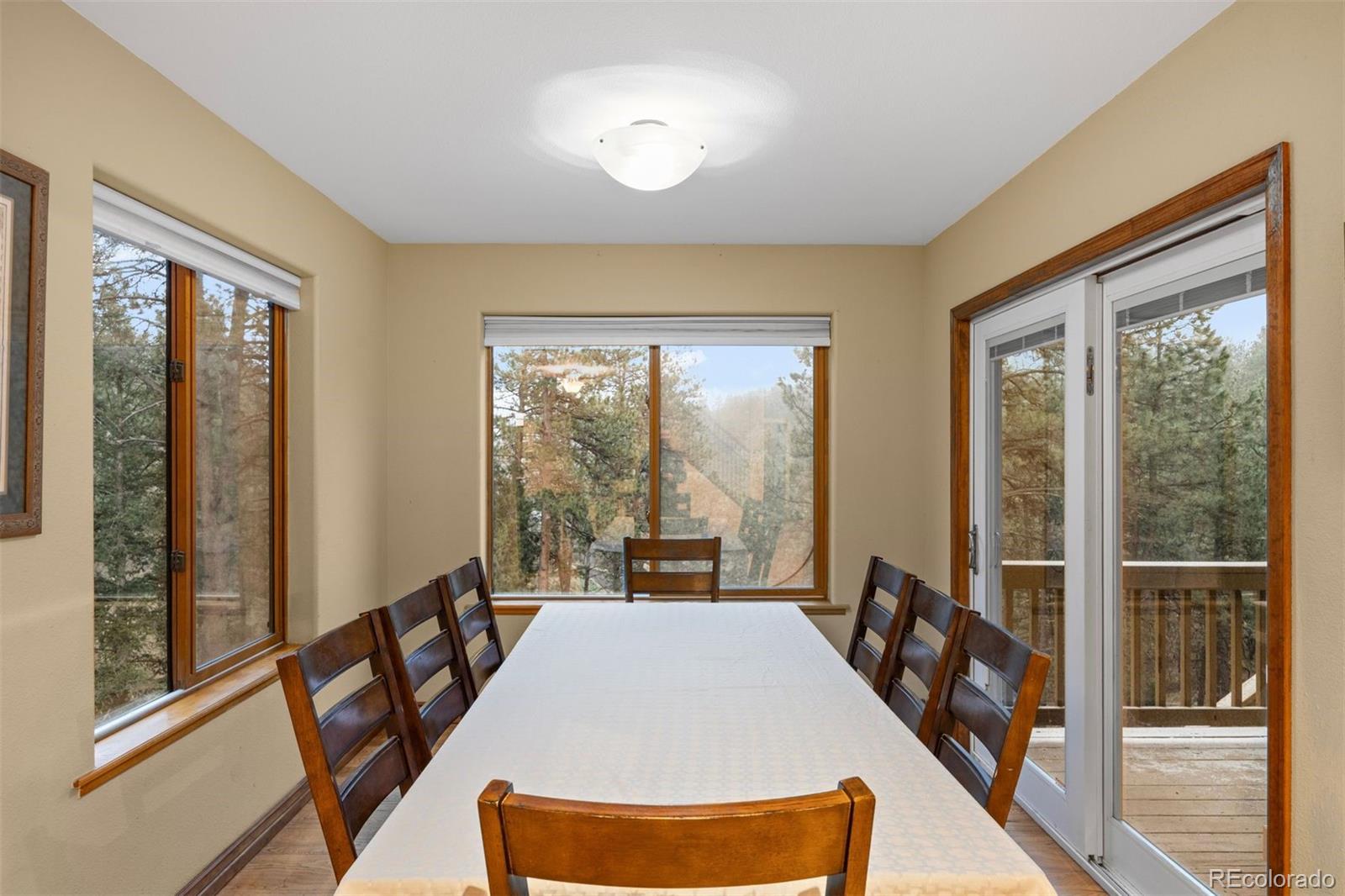 3154 South Piney Ridge Road Evergreen, CO 80439 - Photo 13 of 49 a bed room with a bed and a large window