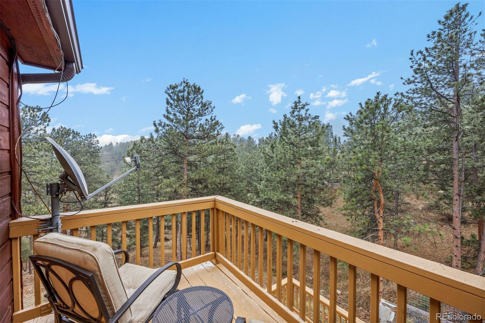 3154 South Piney Ridge Road Evergreen, CO 80439 - Photo 22 of 49 a view of a balcony with an outdoor space