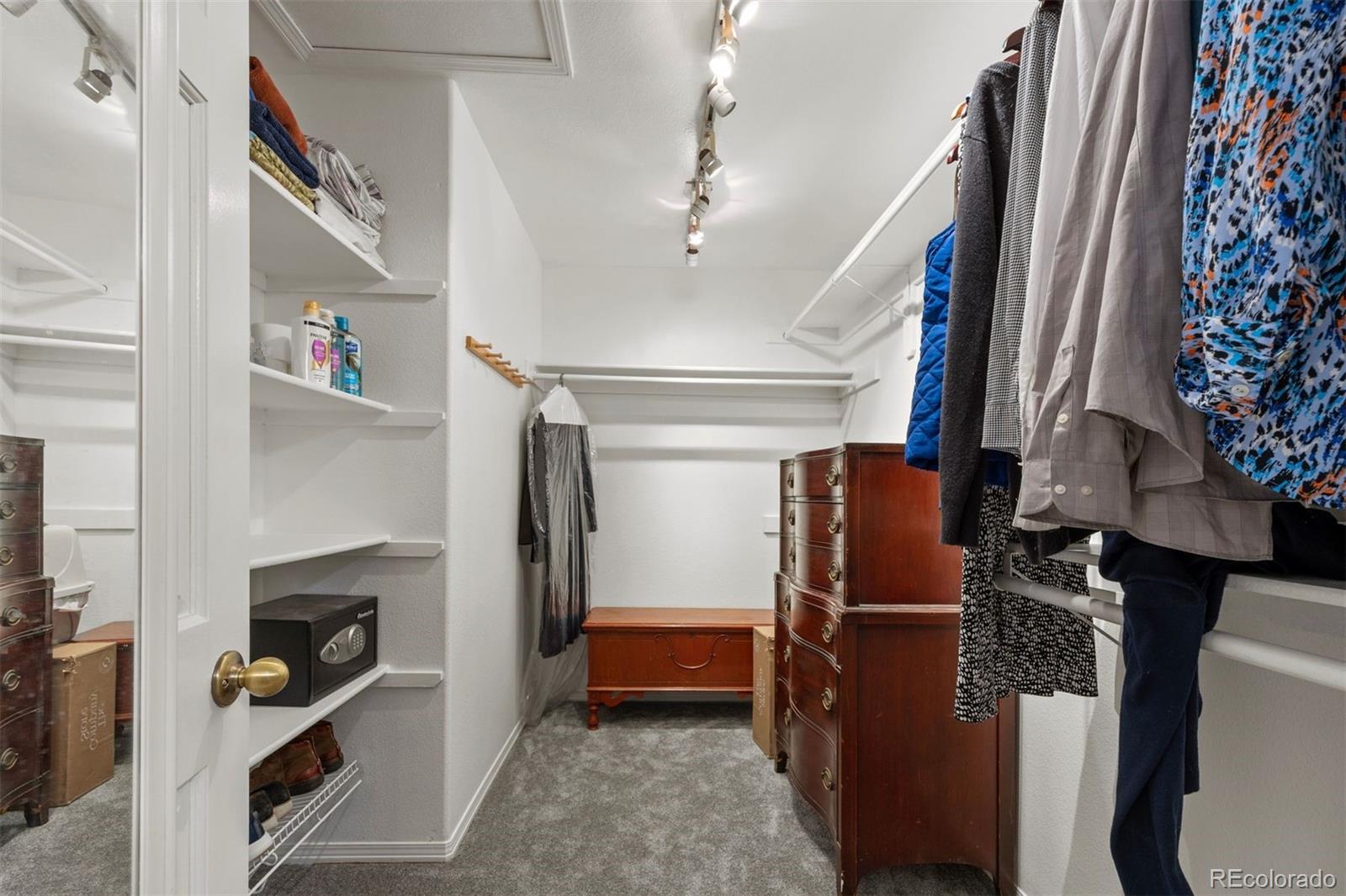 3154 South Piney Ridge Road Evergreen, CO 80439 - Photo 27 of 49 a view of walk in closet with clothes and shoes