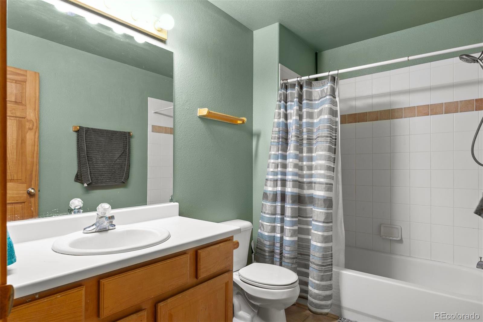 3154 South Piney Ridge Road Evergreen, CO 80439 - Photo 30 of 49 a bathroom with a sink toilet and shower