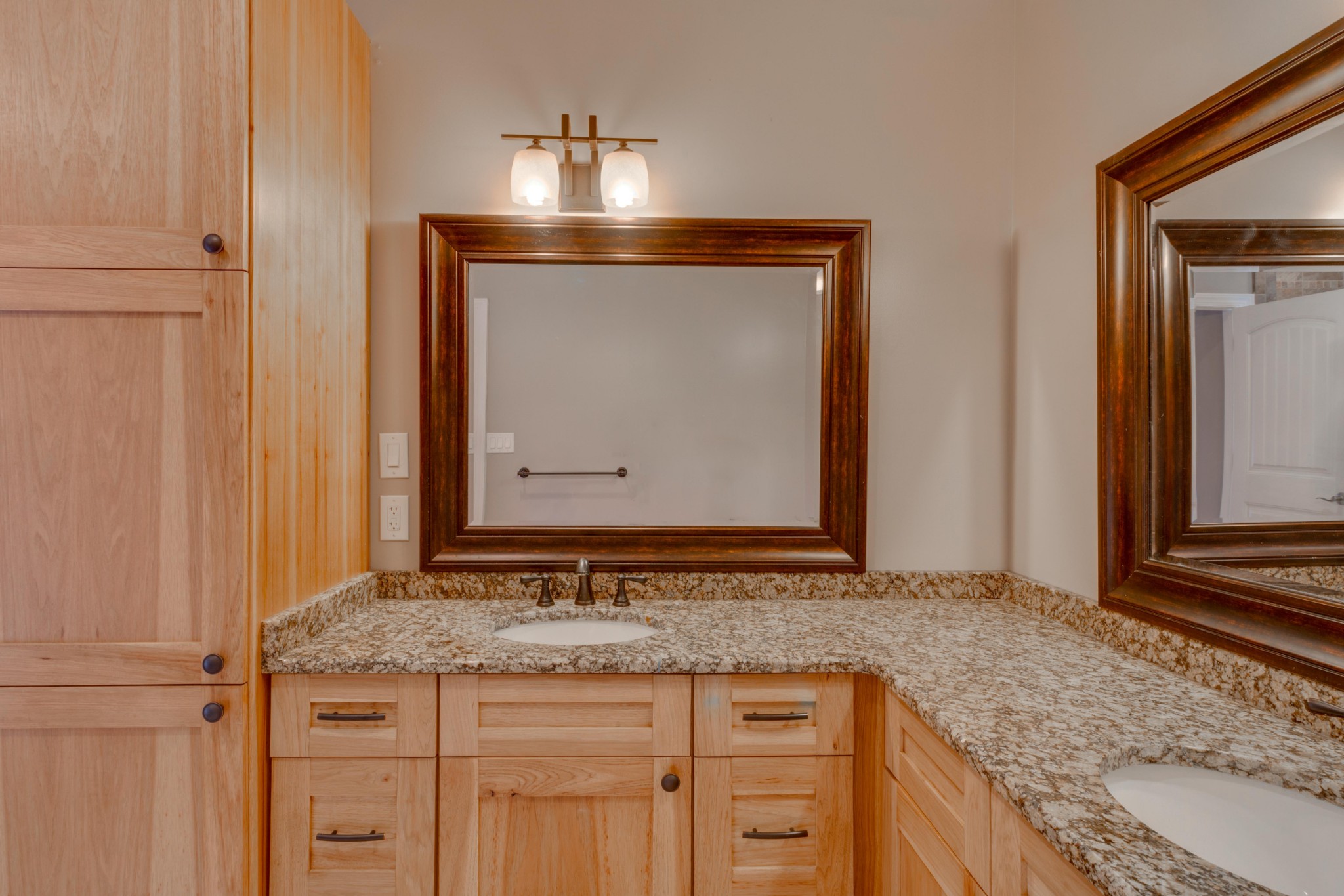 3595 Clark Road Lewisburg, TN 37091 - Photo 20 of 50 a bathroom with a granite countertop sink and a mirror
