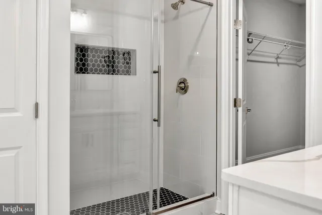 a view of a room with racks on the wall