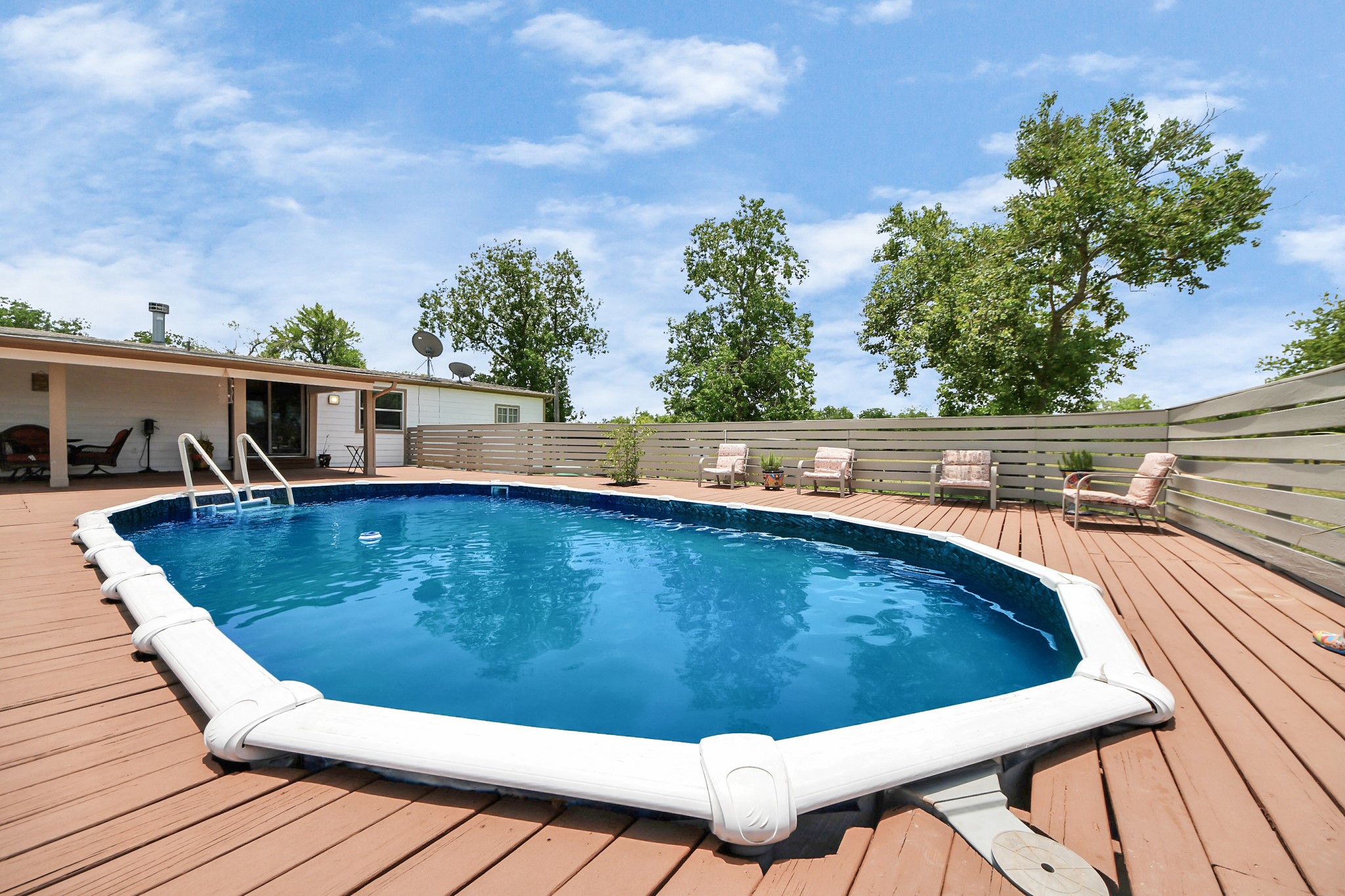 9832 Providence Road Needville, TX 77461 - Photo 29 of 41 Back porch over looking pool and property