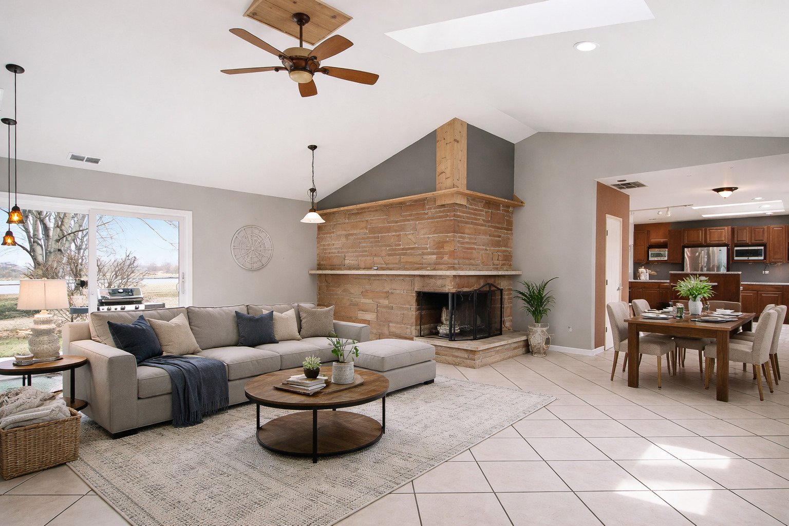 4320 West Lakewood Road McHenry, IL 60050 - Photo 7 of 50 a living room with furniture and a fireplace