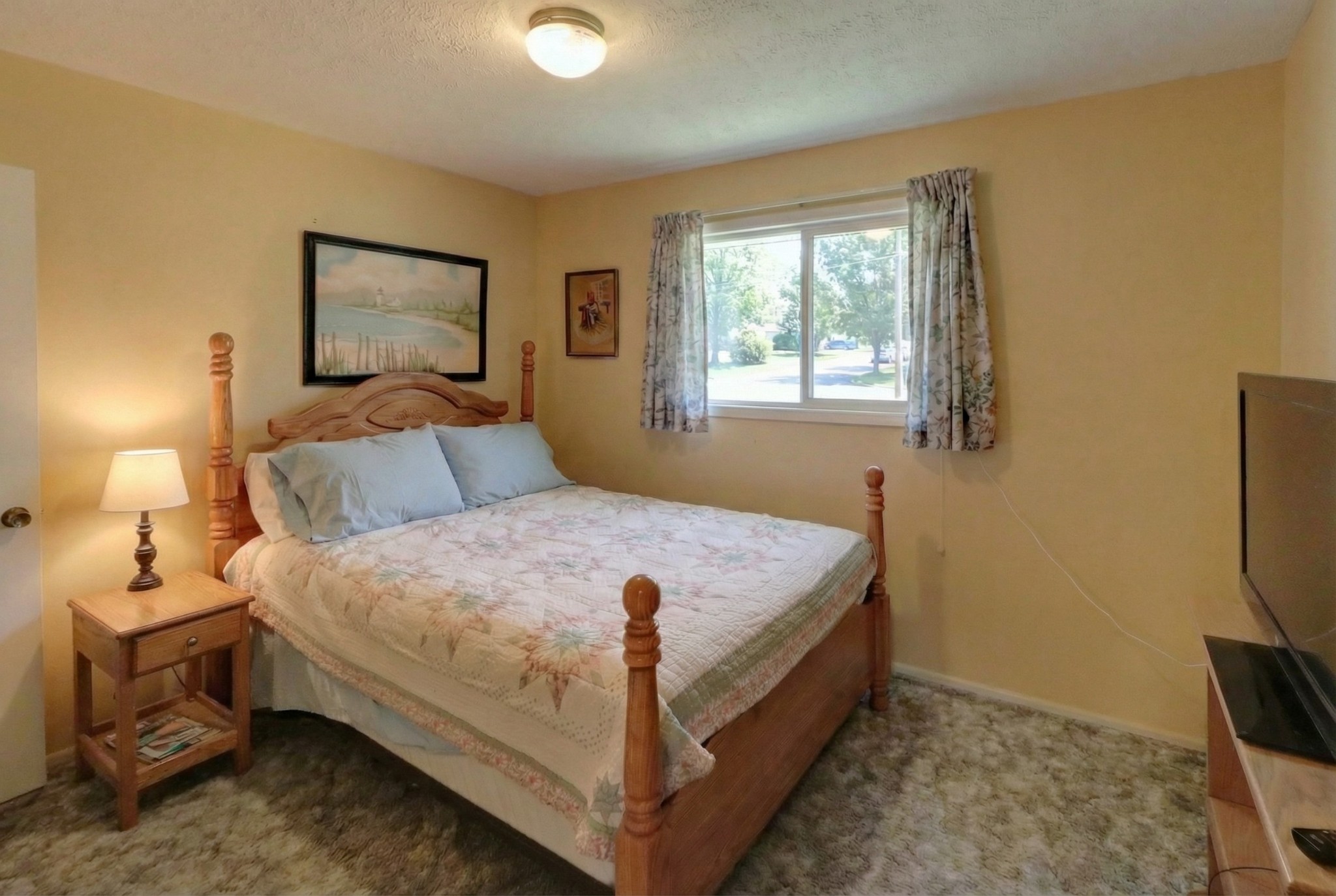 3966 Taz Hyde Road Nashville, TN 37218 - Photo 13 of 17 a bedroom with a bed table flat screen tv and a window
