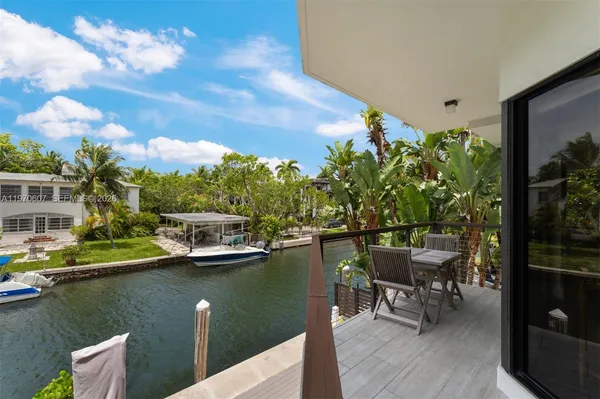 a view of a lake from a balcony