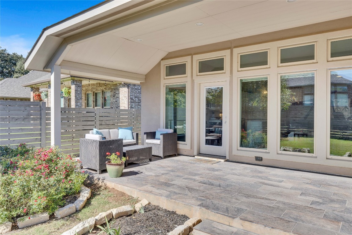 4229 Mercer Road Georgetown, TX 78628 - Photo 29 of 38 View of patio / terrace with fence and an outdoor hangout area