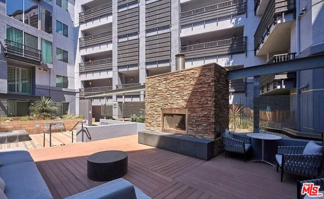 a view of outdoor space with seating area