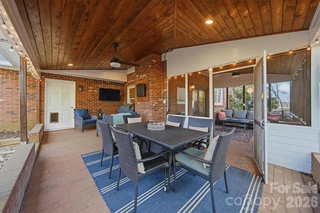 a roof deck with couch