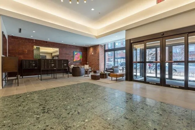 a view of a lobby with furniture