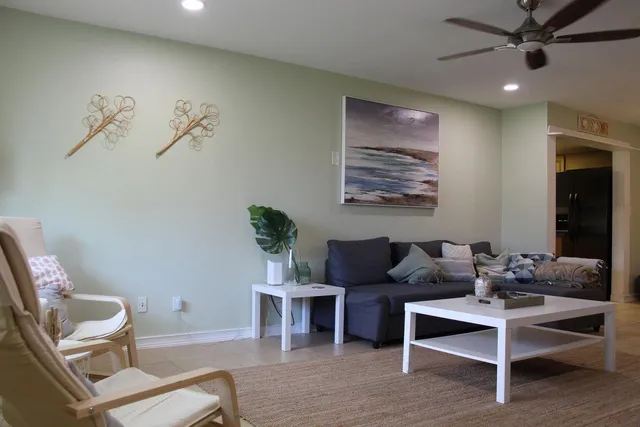 a living room with furniture