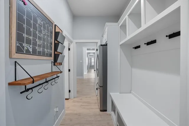 a bathroom with a tub and shower