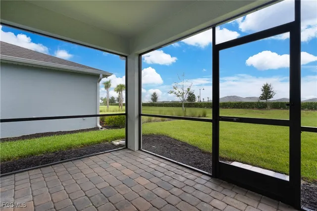 a view of outdoor space with seating area