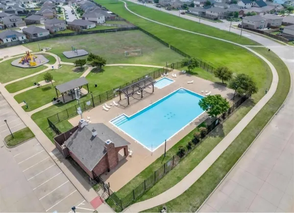 an aerial view of a house