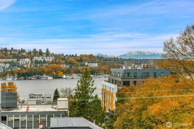 a view of a city with tall buildings