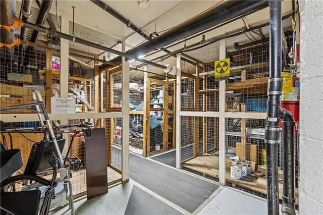 a view of a storage room with washer and dryer