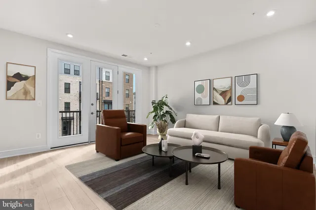 a living room with furniture and a couch