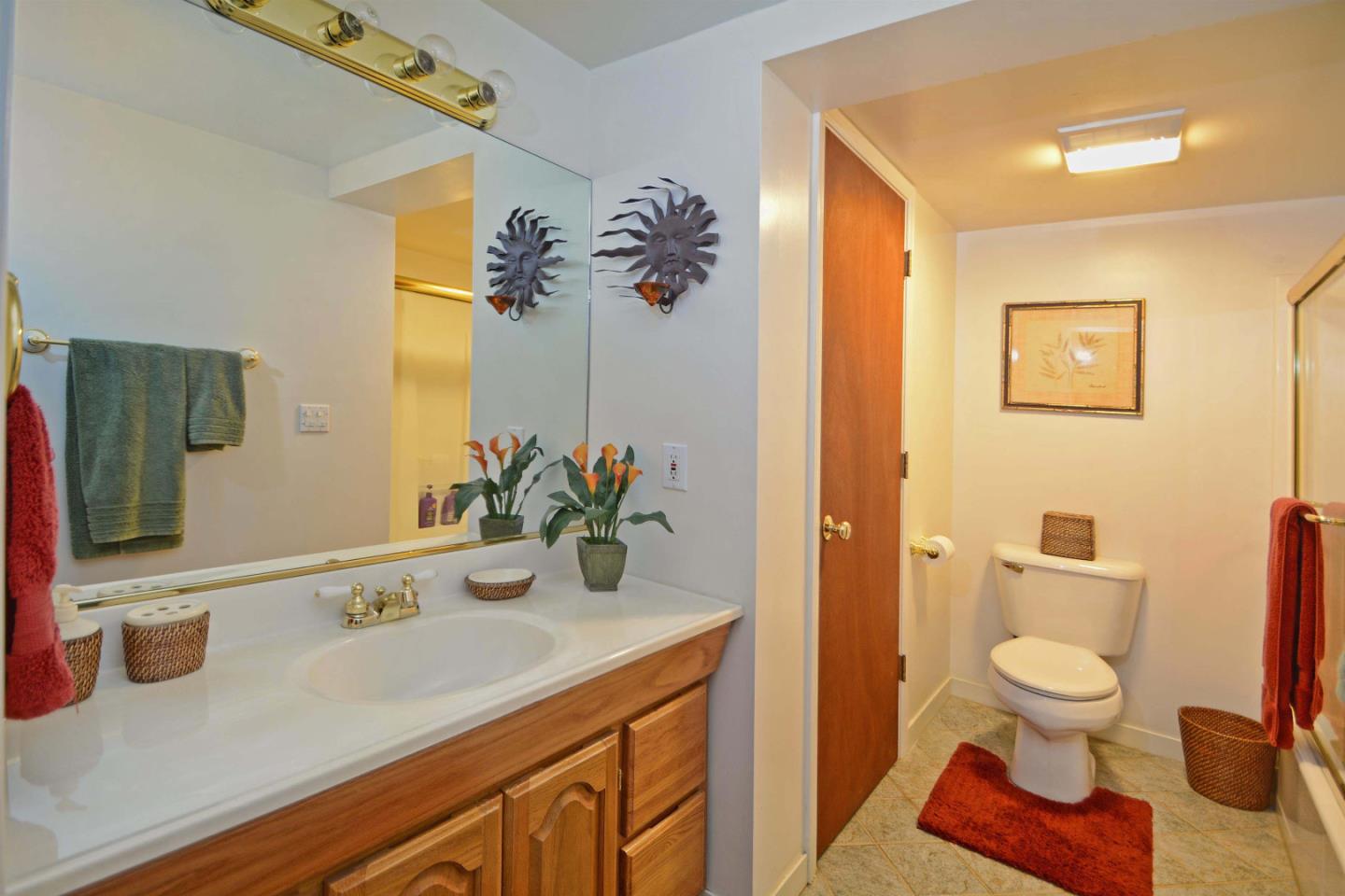 55 Paso Cresta Carmel Valley, CA 93924 - Photo 24 of 26 a bathroom with a sink a toilet and mirror