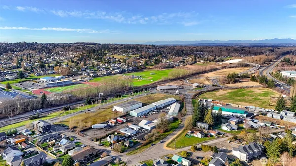 an aerial view of a city