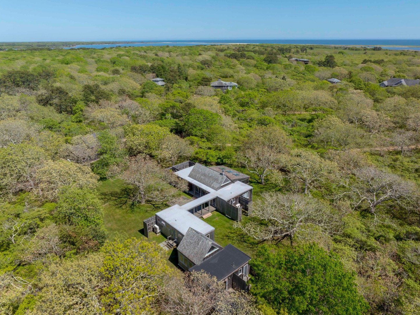 7 Black Point Road Chilmark, MA 02535 - Photo 48 of 48 an aerial view of a house with a yard