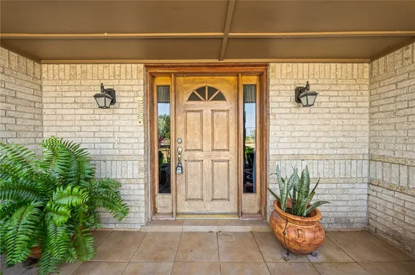 a view of a door of the house