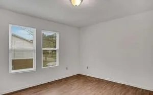 an empty room with a window